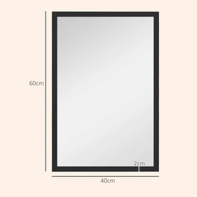 HOMCOM Lustro ścienne, 40 x 60 cm, dekoracyjne lustro wiszące, łatwy montaż, w zestawie śruby | Aosom PL