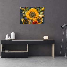 Obraz - Jesienne kwiaty (70x50 cm)