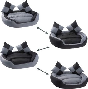 Petstuff Legowisko dla psa, szare / czarne, 110 x 80 x 23 cm