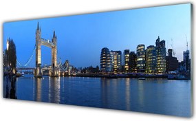 Panel Szklany do Kuchni Podświetlony Most Miejski