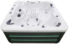 JACUZZI OGRODOWE PREMIUM WANNA  SPA 5-OSOBOWA WHITE OBUDOWA BROWN LED 230x230 CM