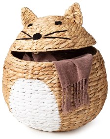 Dziecięcy kosz na zabawki z hiacyntu wodnego w naturalnym kolorze ø 40x43 cm Cat – Compactor