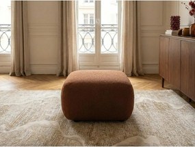 Pomarańczowy podnóżek z materiału bouclé Montaigne – Bobochic Paris