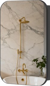 HOMCOM Szafka łazienkowa z lustrem, wisząca szafka z regulowaną półką, 40 x 10 x 60 cm, czarna | Aosom PL