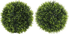 HOMCOM Sztuczne Rośliny w Zestawie 2 szt., UV-Odporna Dekoracyjna Roślina, Deko-Rośliny, Indoor, Outdoor, 45 cm, Zielony