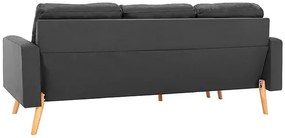 3-osobowa ciemnoszara sofa z podnóżkiem - Muria 4Q