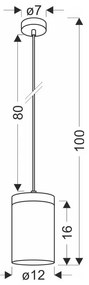 Czarno-naturalna lampa wisząca ze szklanym kloszem ø 12 cm Wels – Candellux Lighting