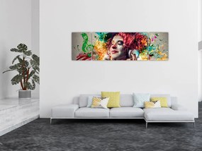 Obraz - Artystka ze słuchawkami (170x50 cm)