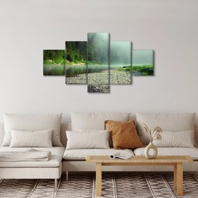 Obraz - rzeka przy lesie (125x70 cm)