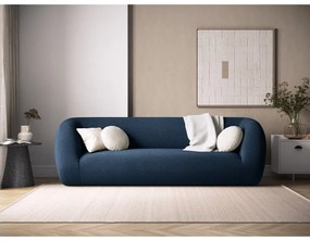 Niebieska sofa z materiału bouclé 230 cm Essen – Cosmopolitan Design