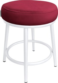 Taboret Ben tkanina Welur stelaż metalowy STOŁEK LOFT : Kolor Stelaża - Biały, Kolor tkaniny - VELVET - MG31, Typ tkaniny - Velvet