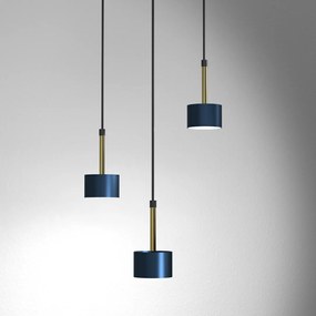 Lampa wisząca ARENA BLUE/GOLD 3xGX53, granatowa, na kole złota, potrójna