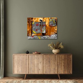 Obraz na szkle starożytnego obrazu (70x50 cm)