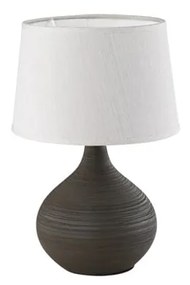 Ciemnobrązowa lampa stołowa z ceramiki i tkaniny Trio Martin, wys. 29 cm