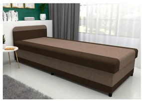Tapicerowane łóżko z pojemnikiem TALI 80x202 brązowo-beżowe