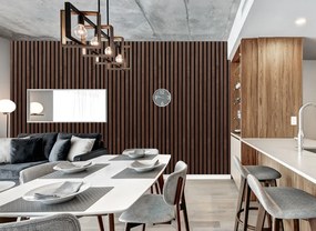 Drewniany panel akustyczny, 2400 x 600 mm, B2BP007, 5 szt, orzech