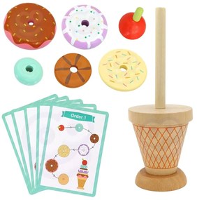 Woopie green drewniane lody układanka montessori cukiernia 12 el. fsc