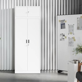 Szafa biurowa na dokumenty Jan Compact 80x40x175 cm, kolor biały