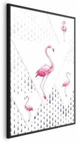 Plakat Rodzina flamingów 29,7x42 cm z ramą czarną bez marginesu ARTGEIST B