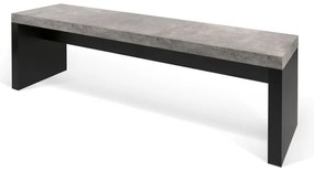 Czarno-szara ławka z dekorem betonu TemaHome Detroit, 140x43 cm
