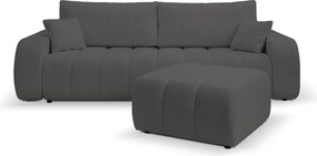 Pufa BALOO w kolorze ciemnej szarości w tkaninie LAMBI 12