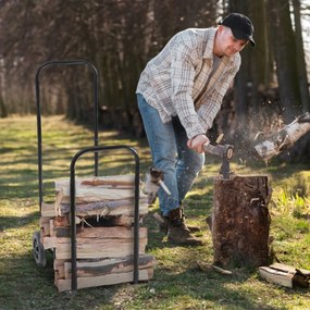 Wózek na drewno opałowe AUREL, 56x45x105cm, czarna Gardebruk