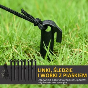 HOMCOM Zestaw 3 nadmuchiwanych choinek świątecznych, w tym wentylator, na zewnątrz i do wnętrz, z zestawem montażowym, Biały+Złoty