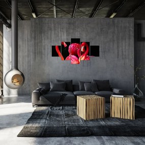 Obraz czerwonych flamingów (125x70 cm)