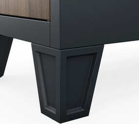 Szafka ubraniowa metalowa pracownicza głęboka 2-drzwiowa antracyt/orzech, 292x1720x600 mm: BARTEK 1 Plus D600 Eco Design