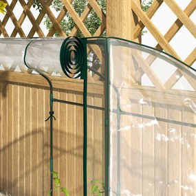 Outsunny Szklarnia z Drzwiami Łukowym Dachem Odporna na Zimę, Szklarnia Foliowa ze Stali 128 x 70 x 170 cm Przezroczysta