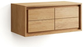 Niska wisząca szafka pod umywalkę z litego drewna tekowego 90x40 cm Kenta – Kave Home