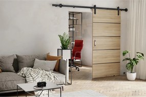 Emporius drzwi naścienne do salonu lub garderoby - drzwi przesuwne 80 cm - Dąb sonoma