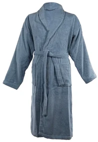 Niebieski bawełniany szlafrok w rozmiarze L/XL Lindu – Tiseco Home Studio