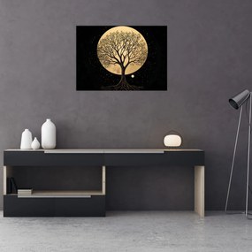 Obraz – Drzewo w złotej pełni księżyca I. (70x50 cm)