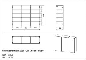 Kremowa szafka pod przedpokoju 138x103x38 cm Libbiano – Germania