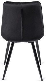 Zestaw Stół Prostokątny Rozkładany CLARK 120-160 cm Dąb Artisan/Czarny i 4 Krzesła Tapicerowane RIO Czarne Welurowe