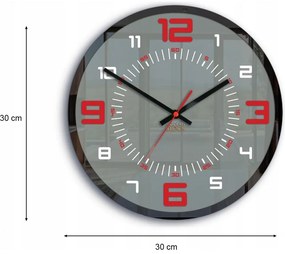 Zegar ścienny okrągły cichy klasyczny akrylowy na ścianę duże cyfry szary