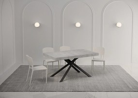 Stół rozkładany 140/244x90 cm Karida Premium cementu nogi antracytowe