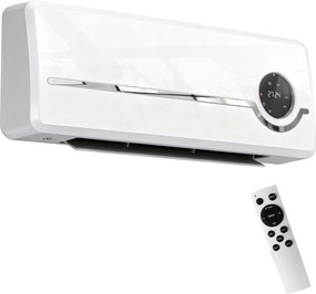 HOMCOM Nagrzewnica ścienna 2000W z ceramiką i wentylatorem, pilot, 2 tryby grzania, wyświetlacz LED