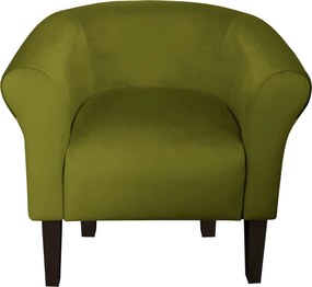 Fotel Milo tkanina Welur wygodny fotel tapicerowany do salonu i sypialni : Kolor nogi - Venge, Kolor tkaniny - VELVET - BL75, Wysokość nogi - 20 cm