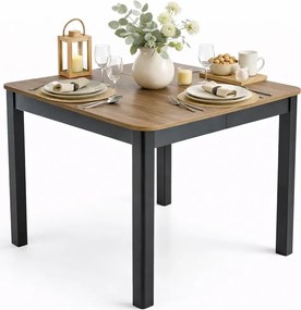 Rozkładany stół kwadratowy dąb artisan + czarny H8-M73