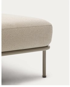 Beżowy podnóżek z materiału bouclé Aurum – Kave Home