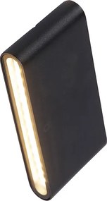 Nowoczesna lampa ścienna zewnętrzna czarna 17,5 cm z LED IP65 - Batt