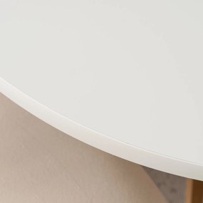 Stół Okrągły Rozkładany LUGO 90-190 cm Biały/Dąb Skandynawski