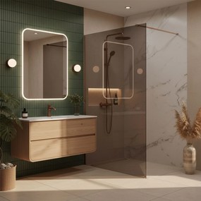 Kabina prysznicowa Walk-In Rea Flexi Brown / Brush Copper 80