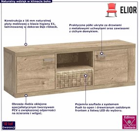Szafka RTV w dekorze dąb ribbeck - Leticia 14X