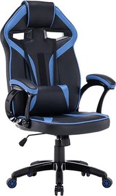 Fotel Gamingowy DRIFT | Obrotowy, Ekoskóra, Niebiesko-Czarny | 67x66x130 cm