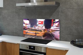 Szklany Panel Samochód w Blasku Miejskich Świateł