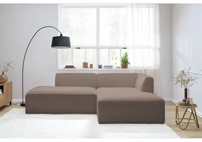 Brązowy narożnik modułowy z materiału bouclé (prawostronny/w kształcie litery L) Megeve – Bobochic Paris