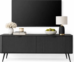 Czarna nowoczesna szafka RTV na nóżkach  E9-E37